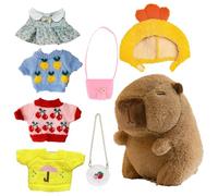 Genérico Capybara Plush Doll, Cartoon Stuffed Animal Toy, Cute Winter Headgear Design, Ultra Soft Dress Up for Kids, Adults, Bedroom Decor Play, Display, Collecting, 9.84 Inches