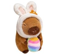 Genérico Capybara Plush - Easter Doll for Gift Giving | Soft Hug Figure Carrying Painted Egg with Bunny Ear Cap & Build for Living Room Decor, Nursery Accent, Sofa Display and Holiday Travel