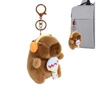 Genérico Capybara Plush Keychain - Cute Animal Key Ring, Soft Plush Toy Pendant | Handbag Schoolbag Bag Decoration Kids Adults, Adorable Mini Stuffed Charm Accessory for Purse Backpack Decoration