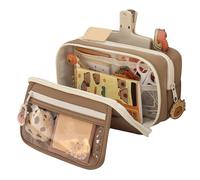 Genérico Capybara Plush Lápiz Case - Capybara Impresión extraña Divertida y Linda de lápiz con Compartimentos, de Apertura Amplia con alfileres Lindos para Chicas Adolescentes