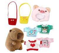 Genérico Capybara Plush Toy, Stuffed Animal Pillow, 9.84in Soft Cuddly, Clothes Accessories, Cozy Throw Pillow for Kids, Adults, Bedroom, Room, Decor Use, Travel Buddy