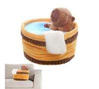 Genérico Capybara Plush Toy, Stuffed Bathing Doll, Adorable Capybara Present, Soft Cute Animal Toys Pillow for Kids Adults, Birthday and Valentine’s, 38.4x20.8x1 Inches, Brown