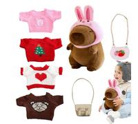 Genérico Capybara Plush with Clothes, Cartoon Stuffed Animal Doll Toy, Hugging Soft Sweater Hat Shoulder Bag, Cute Decorative Companion on Bedroom Shelf Home Decor, Gift for Kids Teens Adults