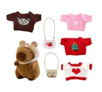 Genérico Capybara Plush with Clothes, Dress-Up Stuffed Animal Doll with Sweaters Bags Hat, Cute Plush Toy for Kids, Interactive Educational Play Set Creative Holiday & Birthday Fun