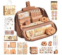 Genérico Capybara School Supplies - Cute Pencil Bag Capybara Stationery,Sticky Notes Stickers Pen Pouch Rulers for Kids Student Elementary Middle School Classroom Prizes Birthday
