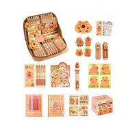 Genérico Capybara School Supplies Set,Cute Capybara Pencil Case Set with All Things,Large Cute Capacity Pencil Case with Compartments (14 Pcs Sets A)