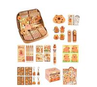 Genérico Capybara School Supplies Set,Cute Capybara Pencil Case Set with All Things,Large Cute Capacity Pencil Case with Compartments (14 Pcs Sets B)