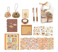 Genérico Capybara Stationery Set - Cute Student Study Supplies & Journal Set | Kawaii School Accessories, Stickers, Pencils & Pendants | Creative Birthday For Boys Girls