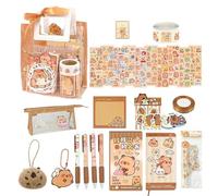 Genérico Capybara Stationery Set - Cute Student Study Supplies & Journal Set | Kawaii School Accessories, Stickers, Pencils & Pendants | Creative Birthday For Boys Girls