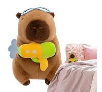 Genérico Capybara Stuffed Animal, Soft Plush Toy with Swimwear Outfit, 9.84x5.91 Inches Portable Cuddly Gift Perfect for Christmas, Graduation, Home, and Car Décoration, Sturdy Material