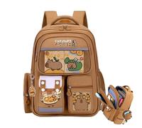 Genérico Capybara Themed Backpack | Cute Laptop Bag with Reflective Strips | Impermeable School Bag for Teens, Boys & Girls