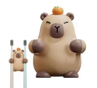Genérico Capybara Zahnbürstenhalter - Kinder Zahnbürstenhalter | Süße Wandhalterung | Selbstklebende Haken,Rasierer,Handtücher, Wasserdichtes PVC Design Für Dusche Bad, Kreative Badezimmer Deko