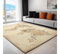 Genérico Caqui Alfombras Salón 60 x 90 cm, Mapa del Mundo Antiguo Alfombra Pelo Corto Moqueta Sala Alfombrilla Grande Salon Antideslizante para Habitacion Comedor Dormitorio