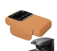 Generico Car Armrest Cover, Armrest Cushion Pad, 35x20x7.5cm/13.78x7.87x2.95 Inches Center Console Cushion Pad with Cup Holders, Interior Accessories for Most Vehicles Leather