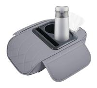 Genérico Car Armrest Cover Pad, PU Leather Cushion with Cup Holder, Console Protector with Phone Slot, 14.57x9.45x2.76 Inches Heightening Design, Built-In Tissue Box, Accessory for Sedans