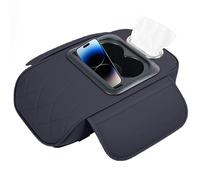 Genérico Car Armrest Cushion, 5-In-1 PU Leather Console Cover, Ergonomic Heightening Pad, Built-In Cup Holder and Phone Slot, Multifunctional Tissue Box Storage, Premium Accessory for Vehicles