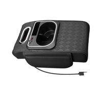 Generico Car Armrest Storage Box, Auto Led Arm Rest Pad Organizer, Multi-Function Cup Holder, Tissue Dispenser Storage, Black 1-Pack for Road Trips, Daily Commuting, Front Seat Use
