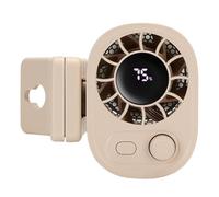 Genérico Car Clip On Fan With Led Display, 360° Rotation,Portable Rechargeable Personal Fans, Strong Clip Design, Speeds Adjustable For Instant Summer Cooling For Cars(brown)