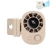 Genérico Car Clip on Fan with LED Display, Mini Clip on Fan, personal fan clip on, 360° Rotation, 100 Speeds Adjustable, USB Rechargeable, Compact Fans for Travel, Work, Camping (Apricot)
