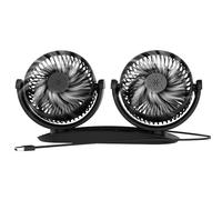 Genérico Car Cooling Fan - Double Head USB Car Electric Fan 360 Degree Rotation Low Noise Air Circulator Switch Dashboard Cooling Fans For Truck Bus Home Office Travel