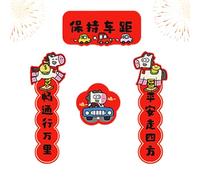 Genérico Car Decals - Magnetic Good Luck Couplet Set For Lunar New Year, Removable Festive Vehicle Blessing Signs, Magnetic Decorations | Car Stickers, Exterior Interior Door Truck SUV Display