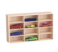 Genérico Car Display, Model Shelf, Wall Organizer, Wooden Rack with Tiered Slots and Mounting Hardware, Showcase Unit for Family Bedroom Dormitory Business Studio Rental Room Decor Setup