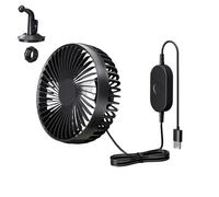 Generico Car Fan, 3-Speed Adjustable Quiet Air Blower, Strong Wind Power, Efficient Circulation, Compact Vehicle Cooling Fan for Truck, Van, Camping, Home, Hot Summer Travel