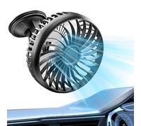 Genérico Car Fan, Air Blower, Usb Powered Quiet Cooling Device with Adjustable Suction Mount, 3 Speed Wind Circulator for Tent Desk Travel Golf Cart Dorm Bedside Driver Cabin Outdoor Ventilation
