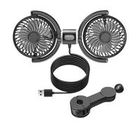 Genérico Car Fans Backseat Kids, Fan Double Head, Portable Cooling, 360 Degree Rotatable Headrest Air Circulator for Summer Trips, Vehicles, Travel, Kid, Toddler, Back Seat Passengers
