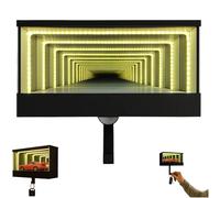 Genérico Car Garage Key Holder,Mirror LED Lamp Keychain with Tunnel Effect Light,Wall Mount Organizer Race Car Keys Display with Opening Door for Entrances,Corridors,Front Doors (1)