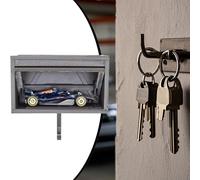 Genérico Car Garage Key Holder With Opening Door, Funnny Key Rack Wall Mount, Wooden Space-savin,Car Garage Shape Hat Hanger With Opening Door