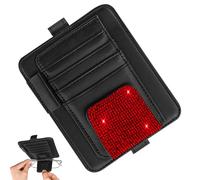 Genérico Car Glasses Clip for Women - 4.92x6.1x0.59 Inches Car Sunglass Holder Clip | Pu Leather Sun Visor Glasses Pocket | Ticket Card Case Cash Organizer | Handmade Storage Box Vehicle Accessories