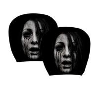 Genérico Car Headrest Covers 2pcs - Funny Print Auto Decor | Universal Fit
