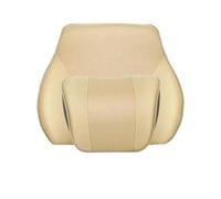 Genérico Car Neck Pillow, Almohada de Seguridad for reposacabezas y Cuello for Asiento de Coche, Compatible con Tesla Model 3 SXY Roadster SpaceX,for Ergonomic Design(1 Set Beige White)