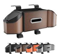Genérico Car Organizer and Storage Box - Multifunctional Car Organizer Backseat with Cup Holder, Tissue Box, and Hooks - Perfect for Phones, Snacks, Drinks, and Handbags (Brown)