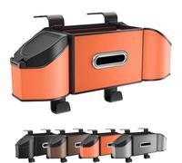 Genérico Car Organizer and Storage Box - Multifunctional Car Organizer Backseat with Cup Holder, Tissue Box, and Hooks - Perfect for Phones, Snacks, Drinks, and Handbags (Orange)