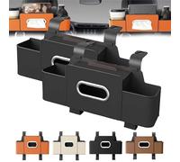 Genérico Car Organizers and Storage Box, Car Organizers and Storage Box Behind Seat, Multifunctional Cars Organizer Back Seat for Hold Phone, Tissue, Drinks, Handbag, Universal Fit (Black,2PCS)