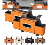 Genérico Car Organizers and Storage Box, Car Organizers and Storage Box Behind Seat, Multifunctional Cars Organizer Back Seat for Hold Phone, Tissue, Drinks, Handbag, Universal Fit (Orange,2PCS)