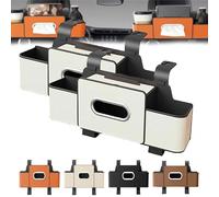 Genérico Car Organizers and Storage Box, Car Organizers and Storage Box Behind Seat, Multifunctional Cars Organizer Back Seat for Hold Phone, Tissue, Drinks, Handbag, Universal Fit (White,2PCS)