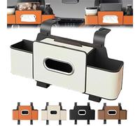 Genérico Car Organizers and Storage Box, Car Organizers and Storage Box Behind Seat, Multifunctional Cars Organizer Back Seat for Hold Phone, Tissue, Drinks, Handbag, Universal Fit (White,1PC)