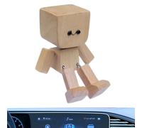 Genérico Car Ornament, Shaking Feet Wooden Doll, Magnetic Base, 12 Changeable Expressions, 3.15x1.57 Inches, Cute Auto Interior Accessory for Work Commute Camping School Truck Road Trip Vacation