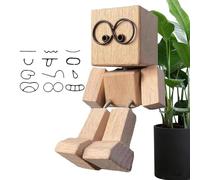 Generico Car Ornament | Shaking Feet Wooden Doll | Movable Joint Wooden Auto Accessory with Cute Design for Interior Van Truck School Travel on Long Drive Work Daily Commute Road Trip