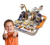 Genérico Car Rooms Adventure Toys, City Rescue Playsets Juguetes con Mini Coches y 1 Astronauta, Regalo para Mini Coches, Puzzle Rail Car Toy para y niñas de 4 5 6 7 años