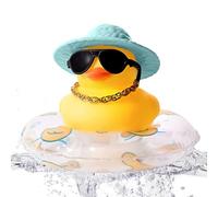 Genérico Car Rubber Duck - Fun Cute Duck Ornament with Hat & Glasses For Car Dashboard | DIY Rubber Duckx Decor with Accessories For Any CarXx Model