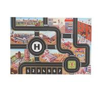Genérico Car Rugs For Kids - Educational Road Rug Play Mat, 33x22 Inch City Street Design Carpet, Soft and Durable, Non-Slip Backing | Fun Activity Playmat Toy Cars, Trucks, Room Floor Learning