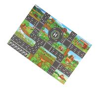 Genérico Car Rugs Kid, City Road Play Mat 83x57cm/32.68x22.44 Inches Traffic Map Carpet Rug Toy Cars, Soft Kids Plays Mats with Streets and Buildings for Indoor Floor Playroom Game Nylon