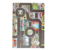 Genérico Car Rugs Kid, City Road Play Mat 83x57cm/32.68x22.44 Inches Traffic Map Carpet Rug Toy Cars, Soft Kids Plays Mats with Streets and Buildings for Indoor Floor Playroom Game Nylon