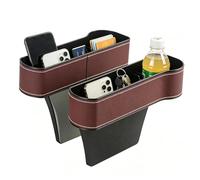 Genérico Car Seat Gap Filler Organizer - 26.5x18x8cm Storage Box with Cup Holder | Premium Leather Center Console Storage Boxes | Car Seat Gap Plug For Phone Sunglasses SUV Truck Travel Road Trip