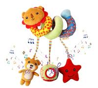 Genérico Car Seat Toy For - Infant Toys, Crib Activity Toys| Hanging Sensory Plush with Rattle, Mirror & Teether, Soft Travel Plaything For Stroller, Carrier, Bassinet