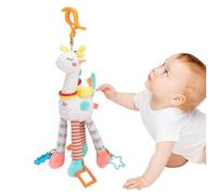 Genérico Car Seat Toys, Adorable Dangling Plush Animals with Wind Chimes, Crinkle Rattle Textures, 19.69x6.69 Inches for Baby Travel, Bedtime, Crib, Bassinet Use